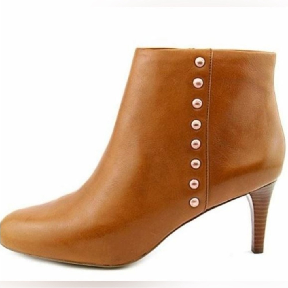 Coach Hickory Calf Ankle Heeled Booties in Saddle Size 6.5 - Picture 1 of 15